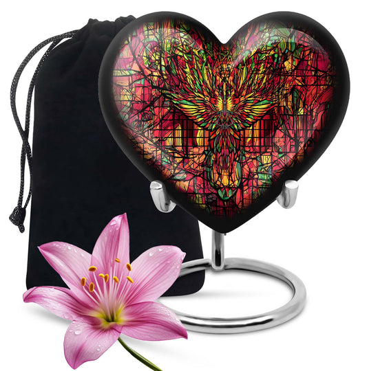 10 inch heart-shaped Phoenix Urn, 