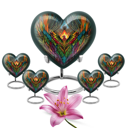 heart-shaped phoenix urn.