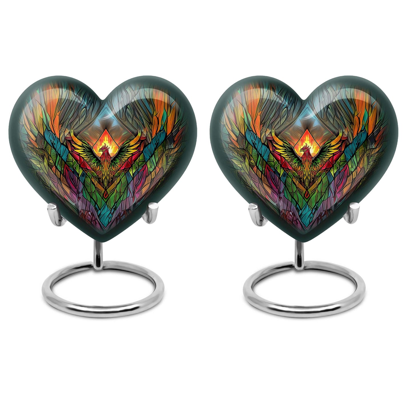heart-shaped phoenix urn.