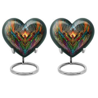 heart-shaped phoenix urn.