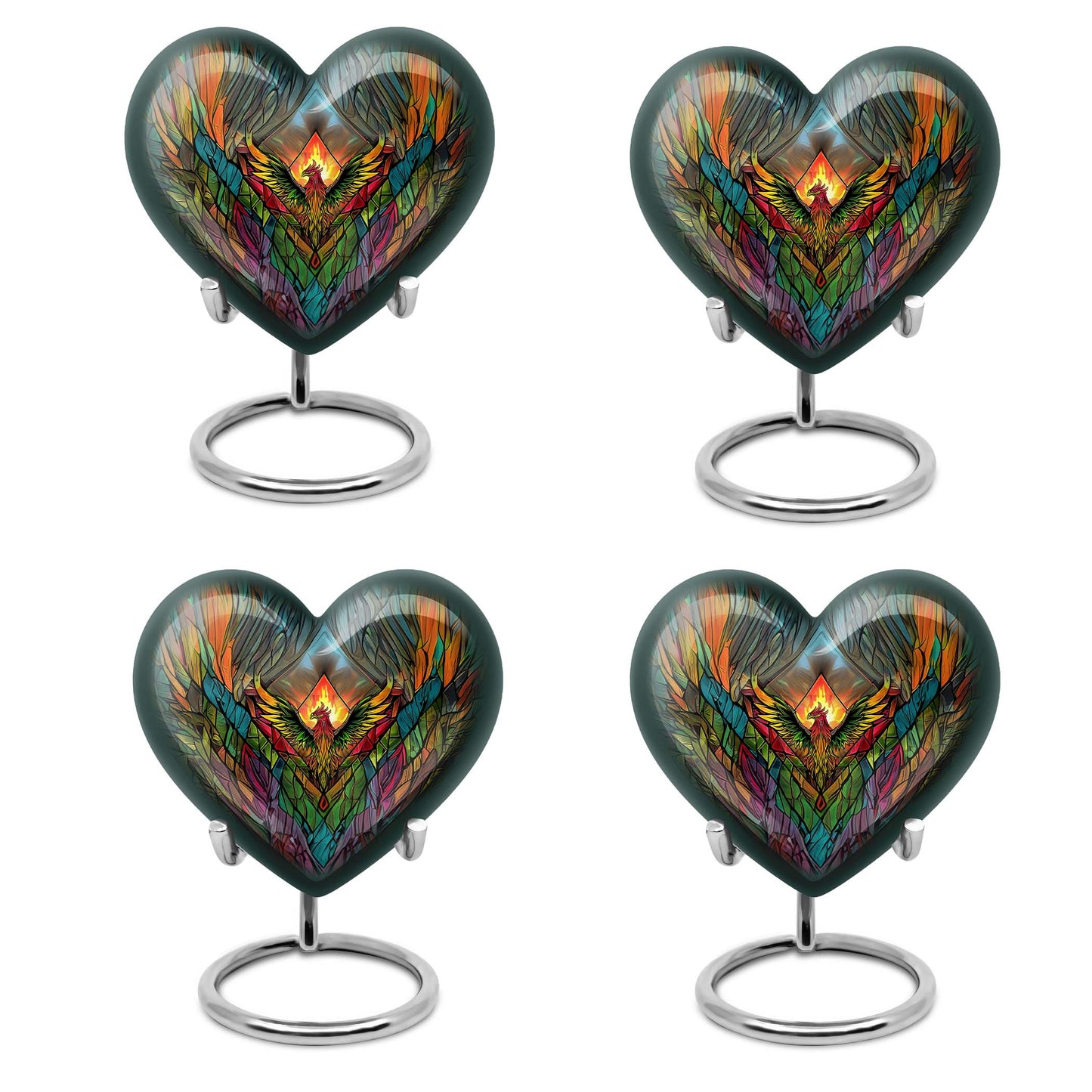 heart-shaped phoenix urn.