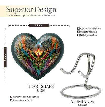 heart-shaped phoenix urn.