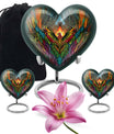 heart-shaped phoenix urn.