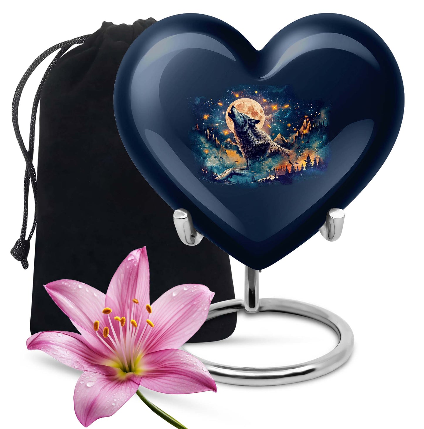 wolf-heart urn for ashes