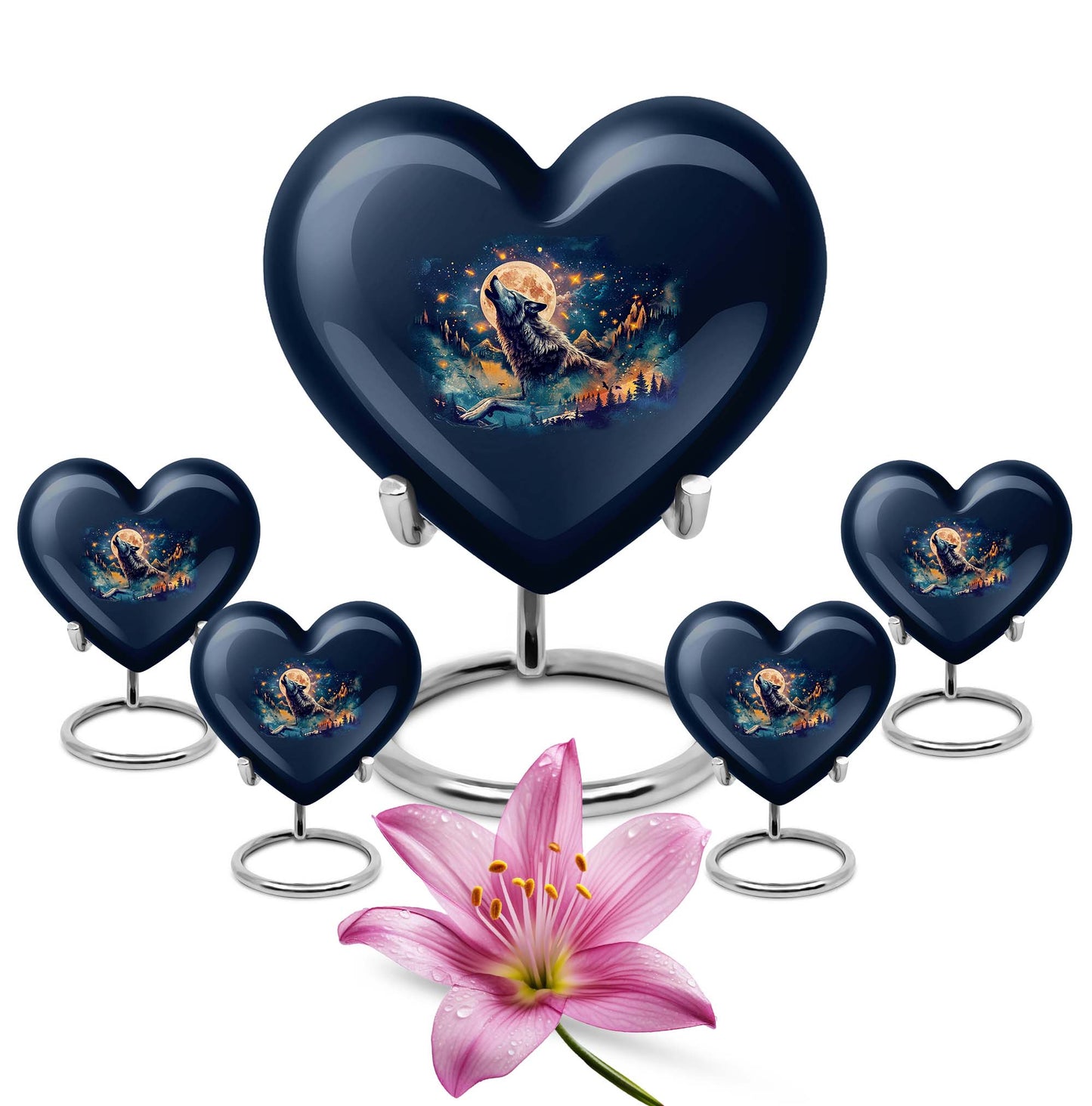wolf-heart urn for ashes