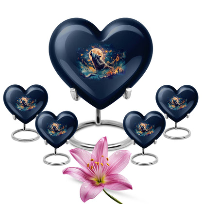 wolf-heart urn for ashes