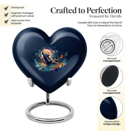wolf-heart urn for ashes