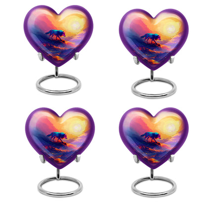 heart-shaped wolf urn