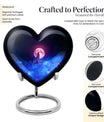 10-inch heart-shaped wolf urn, aluminium funeral cremation urns for women