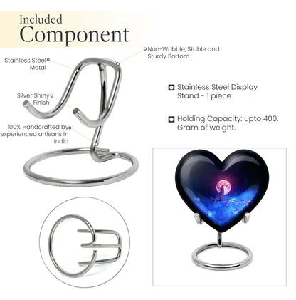 10-inch heart-shaped wolf urn, aluminium funeral cremation urns for women