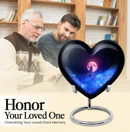 10-inch heart-shaped wolf urn, aluminium funeral cremation urns for women