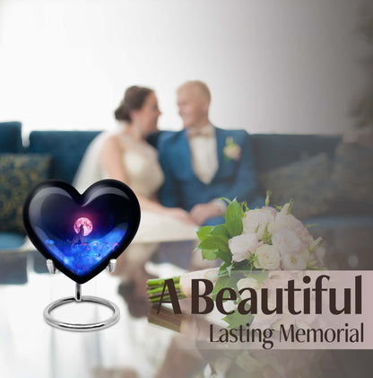10-inch heart-shaped wolf urn, aluminium funeral cremation urns for women