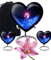 10-inch heart-shaped wolf urn, aluminium funeral cremation urns for women