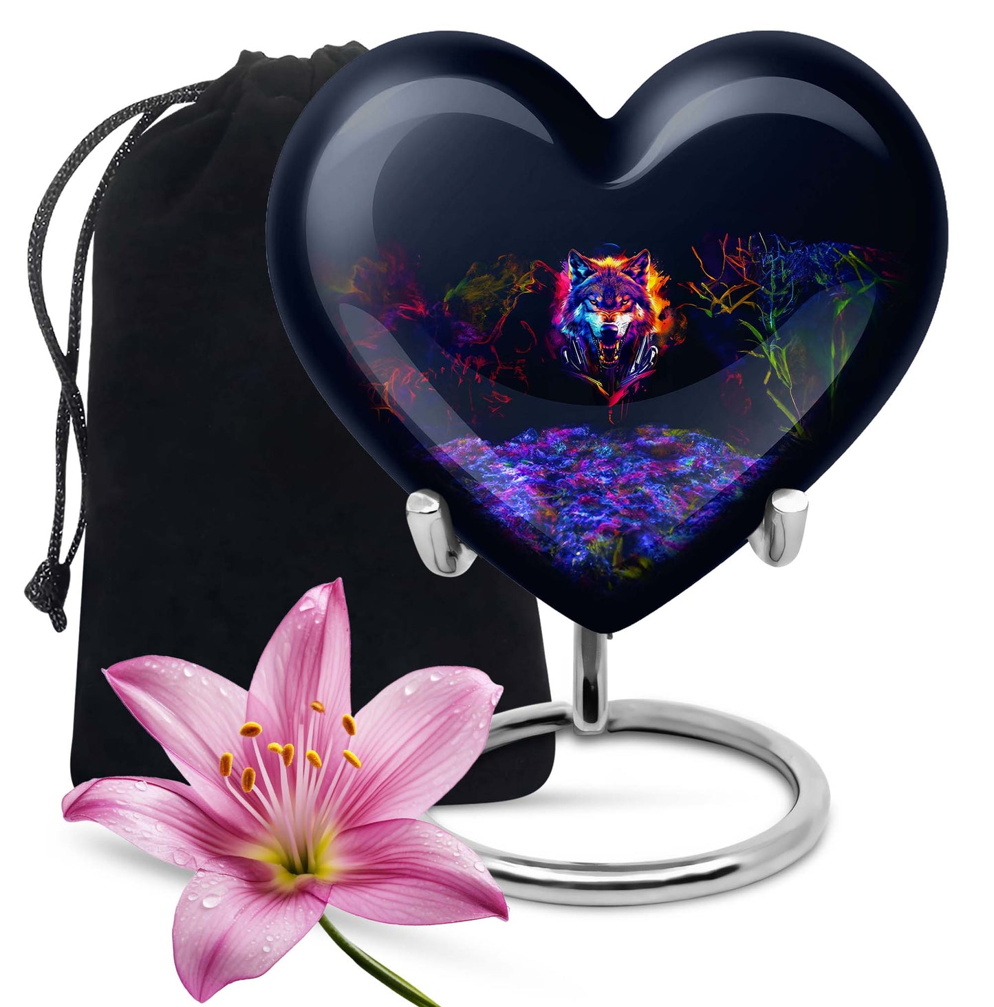Wolf Heart Urn for ashes