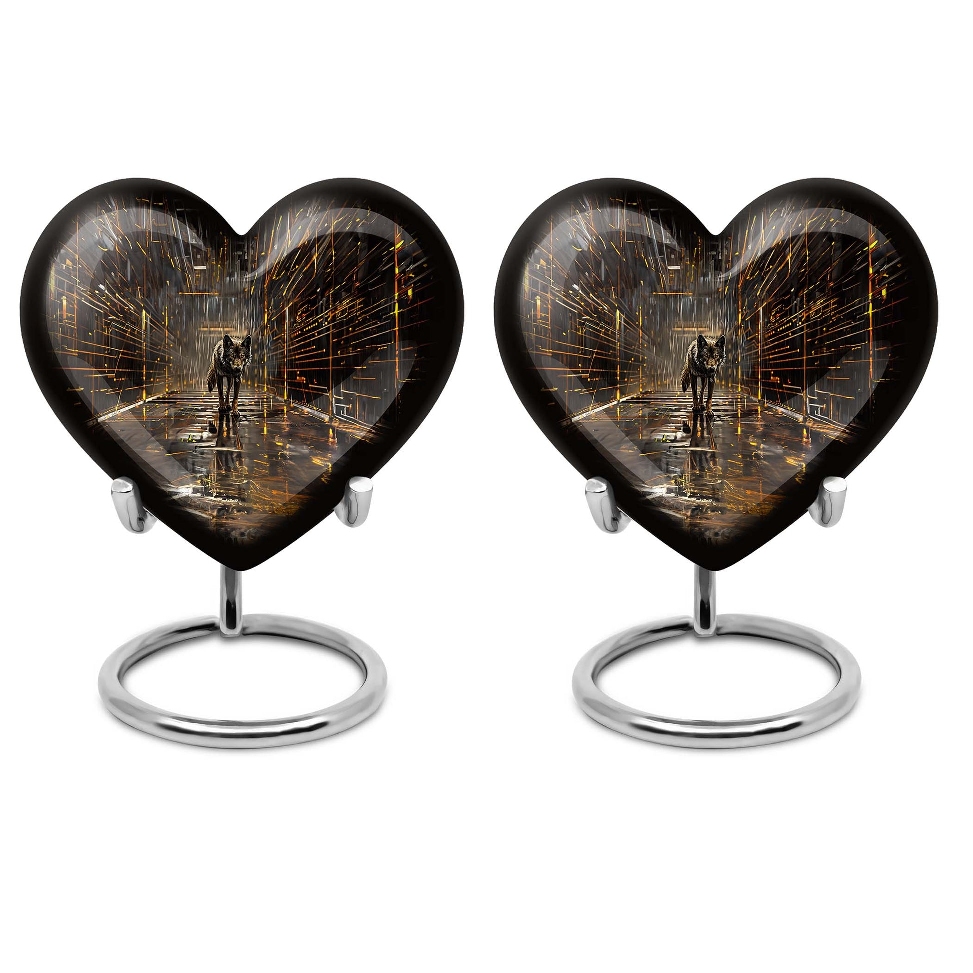 Wolf Urn For Ashes Adult Male Small Funeral, Ashes Memorial Urn