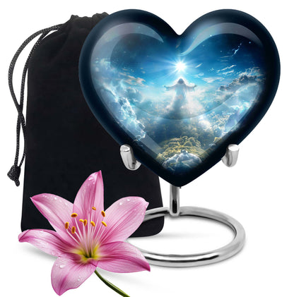 Personalized Religious Keepsake Urn for Human Ashes - 10-inch, 200 cu in - Yatskia