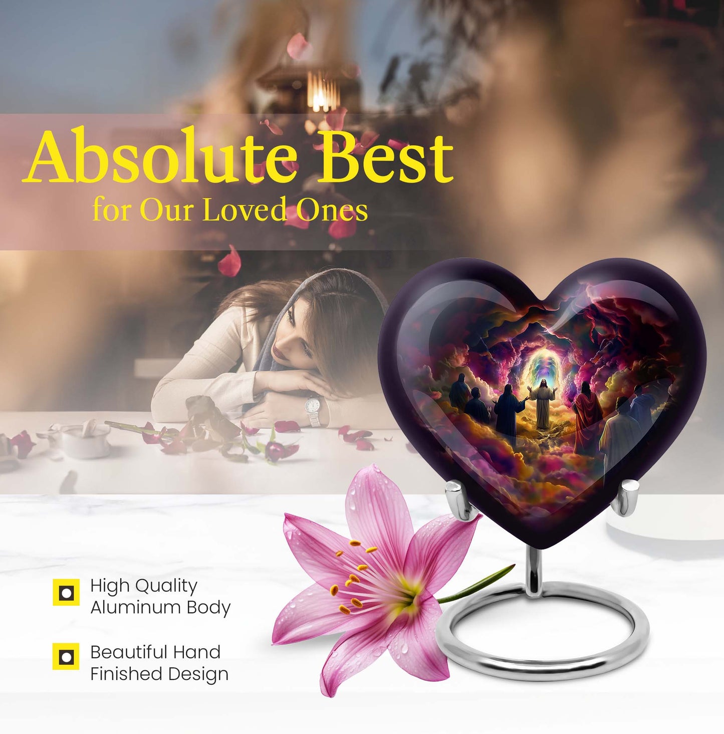 Jesus heart urn for cremation ashes