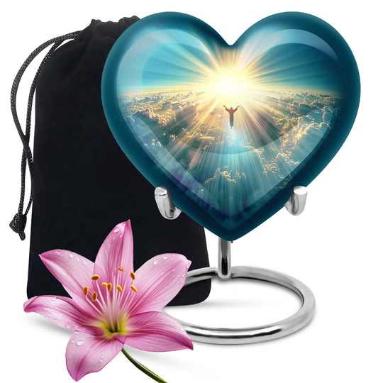 heart shaped Jesus urn for cremation ashes