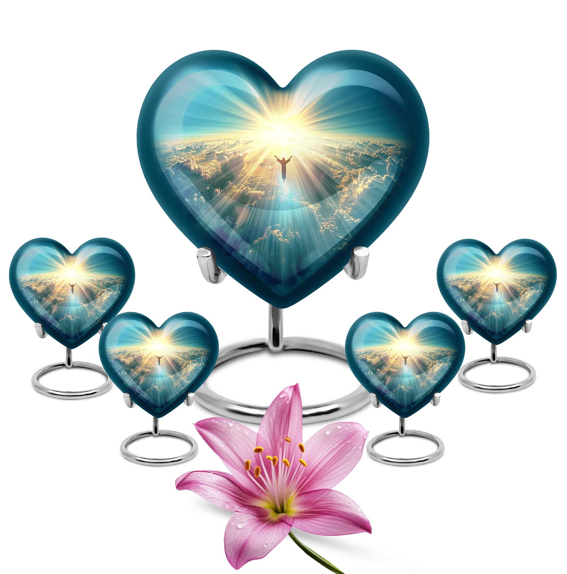 heart shaped Jesus urn for cremation ashes