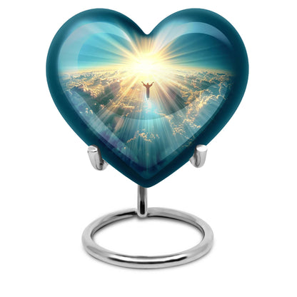 heart shaped Jesus urn for cremation ashes