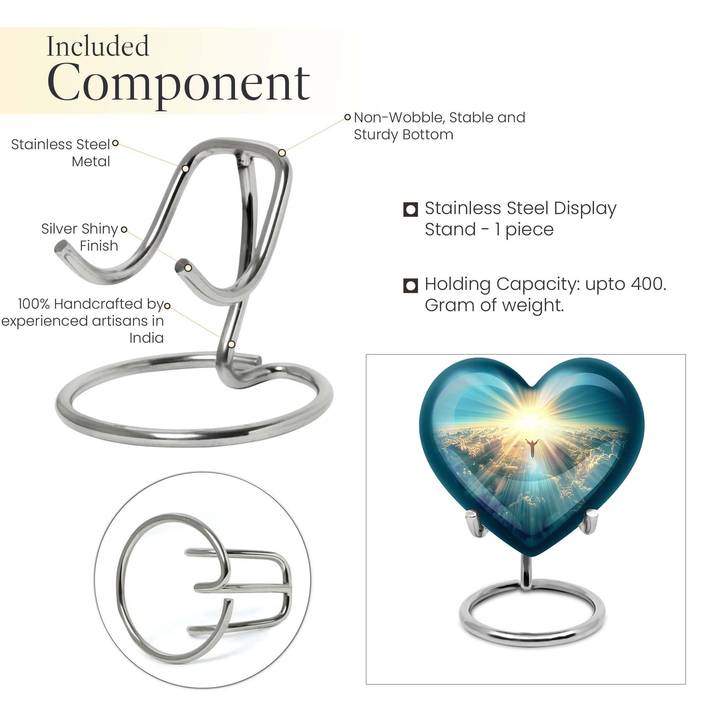 heart shaped Jesus urn for cremation ashes