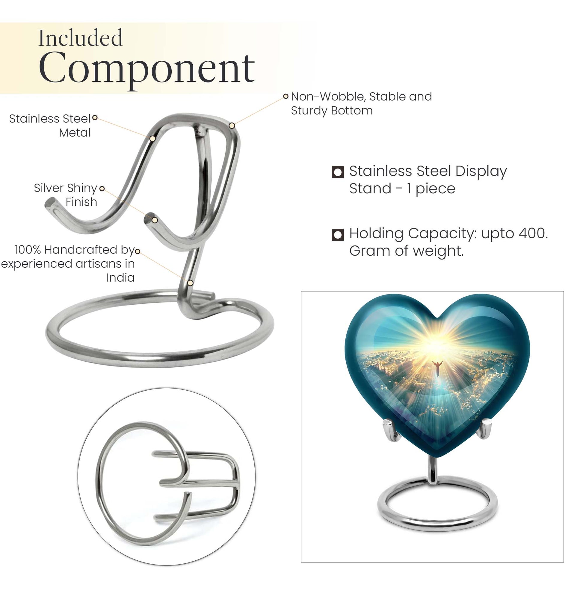 heart shaped Jesus urn for cremation ashes