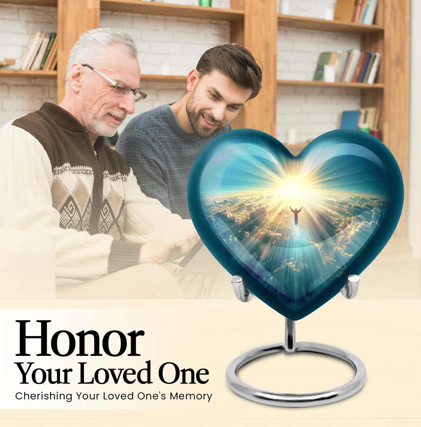 heart shaped Jesus urn for cremation ashes