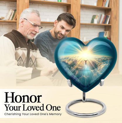 heart shaped Jesus urn for cremation ashes