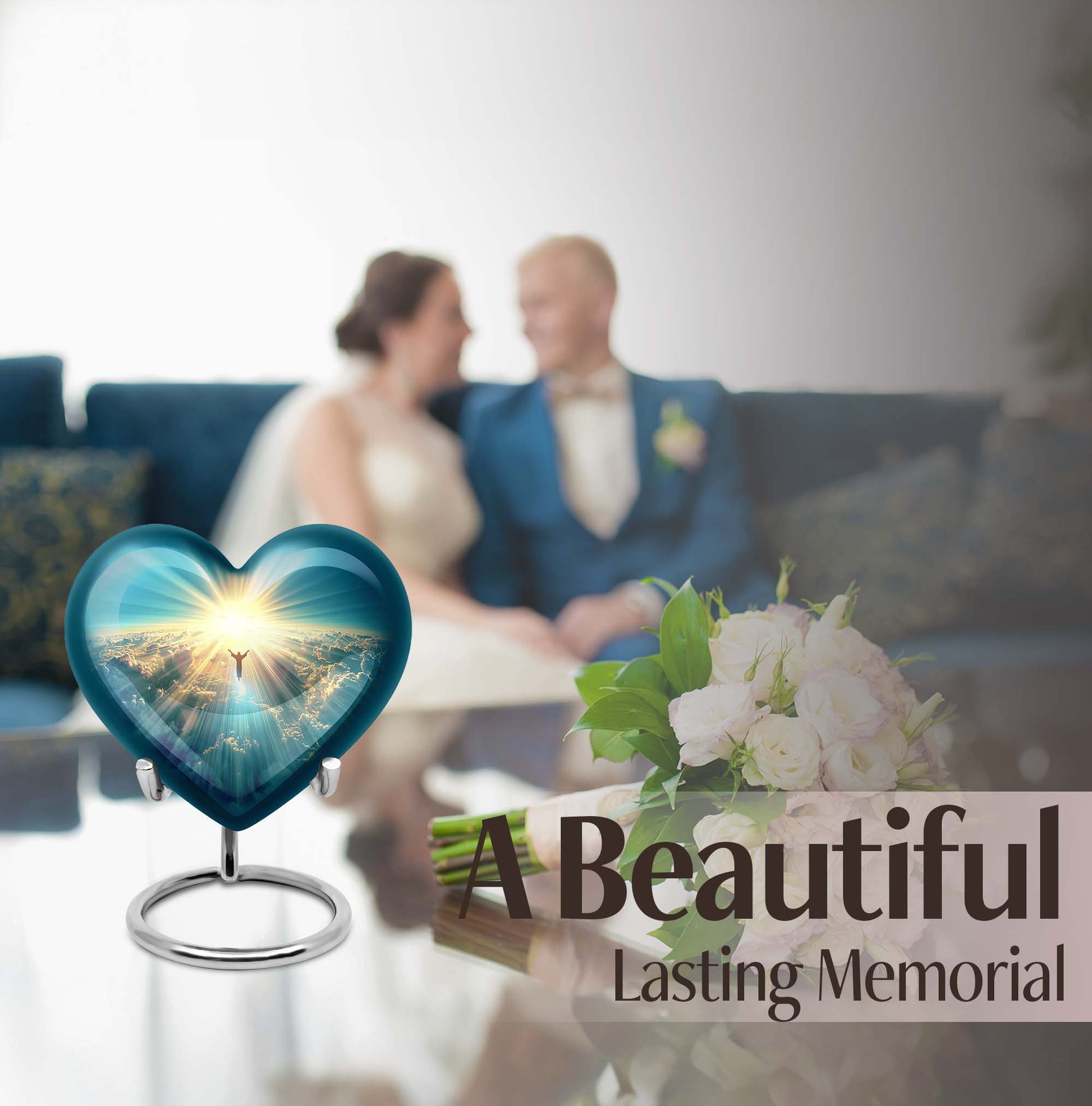 heart shaped Jesus urn for cremation ashes