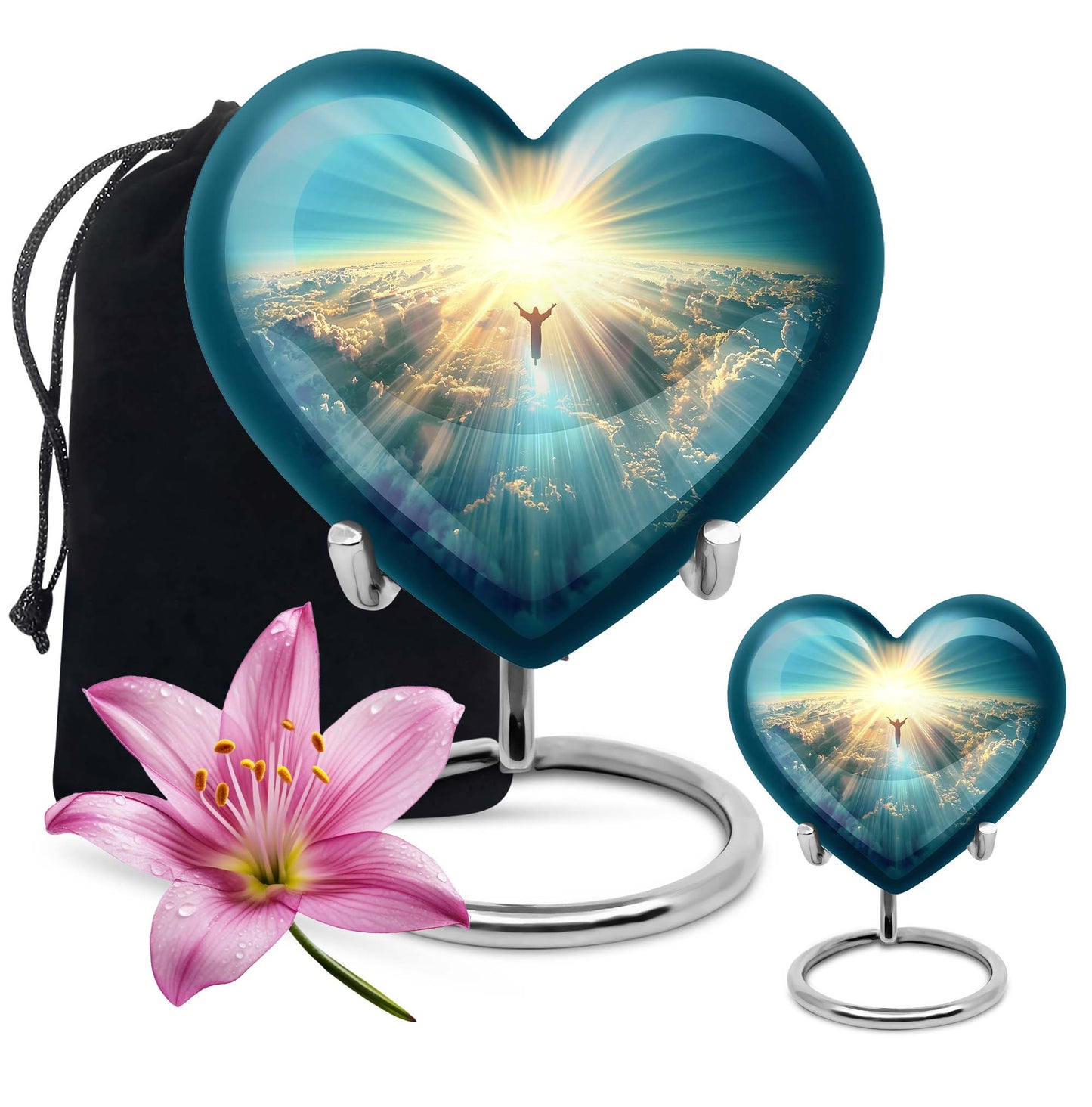 heart shaped Jesus urn for cremation ashes
