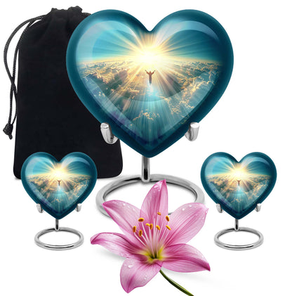 heart shaped Jesus urn for cremation ashes