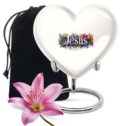 10 inch heart-shaped Jesus Urn for cremation ashes 