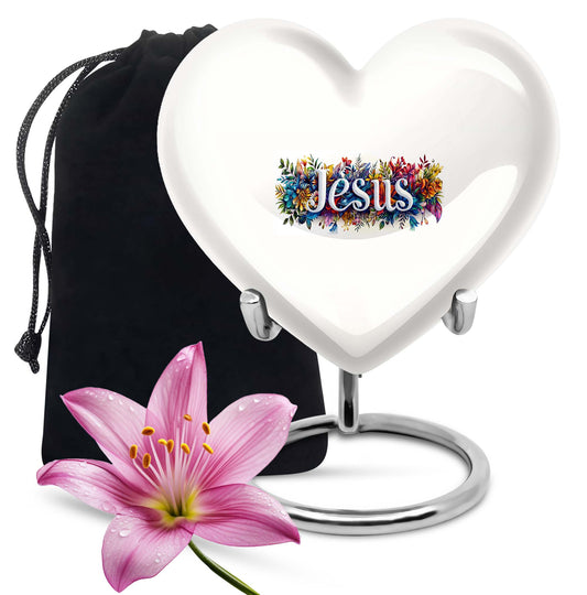 10 inch heart-shaped Jesus Urn for cremation ashes 