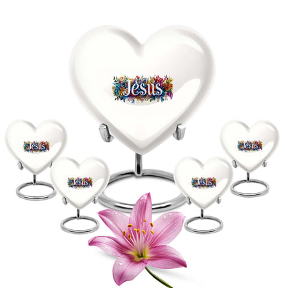 10 inch heart-shaped Jesus Urn for cremation ashes 