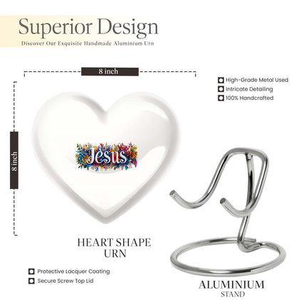 10 inch heart-shaped Jesus Urn for cremation ashes 