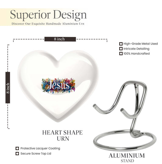 10 inch heart-shaped Jesus Urn for cremation ashes 