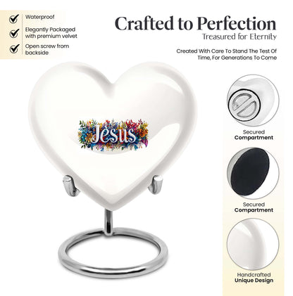 10 inch heart-shaped Jesus Urn for cremation ashes 