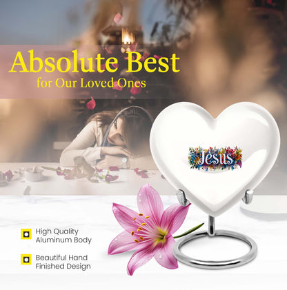 10 inch heart-shaped Jesus Urn for cremation ashes 