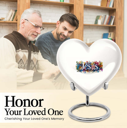 10 inch heart-shaped Jesus Urn for cremation ashes 