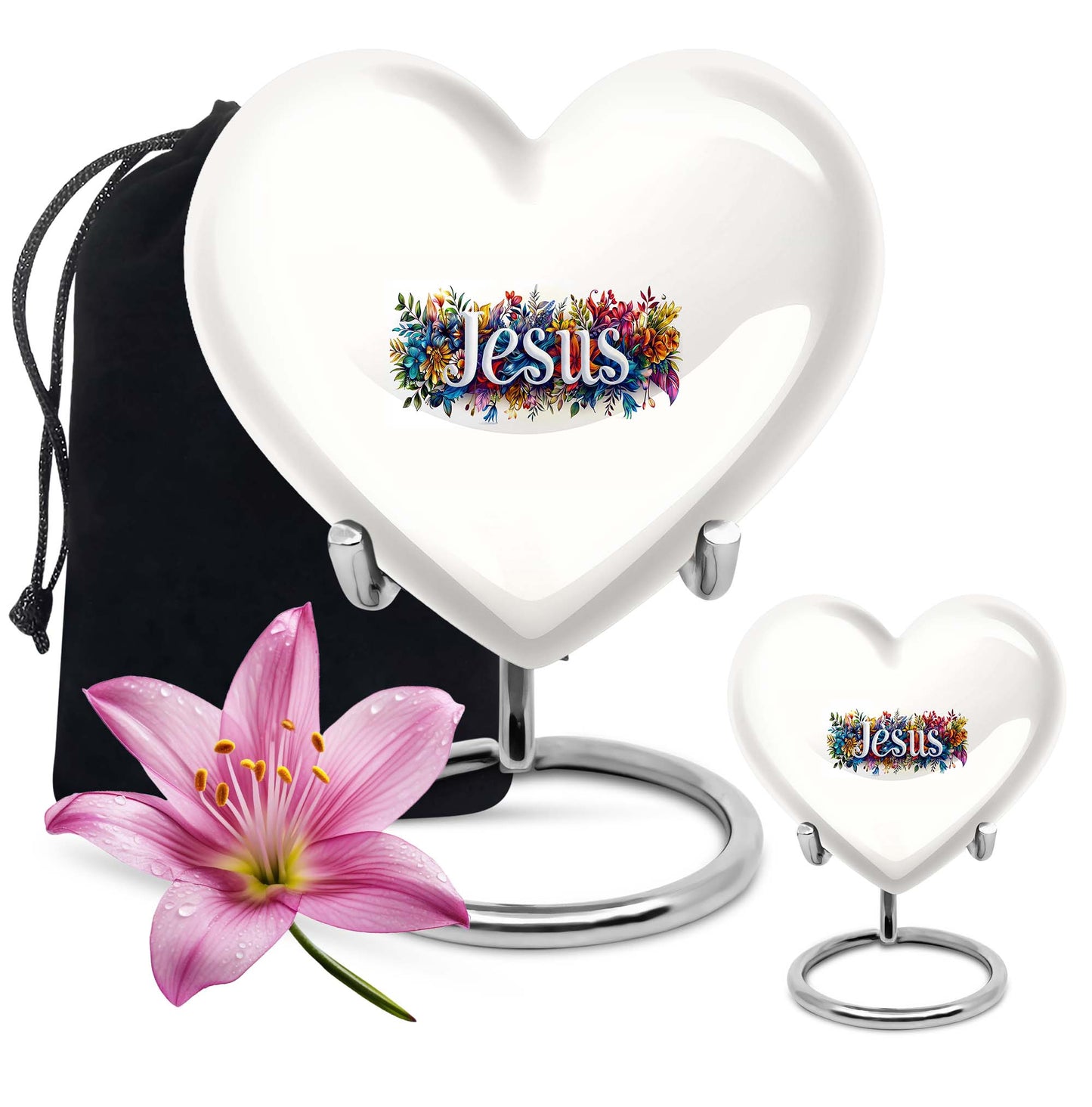 10 inch heart-shaped Jesus Urn for cremation ashes 