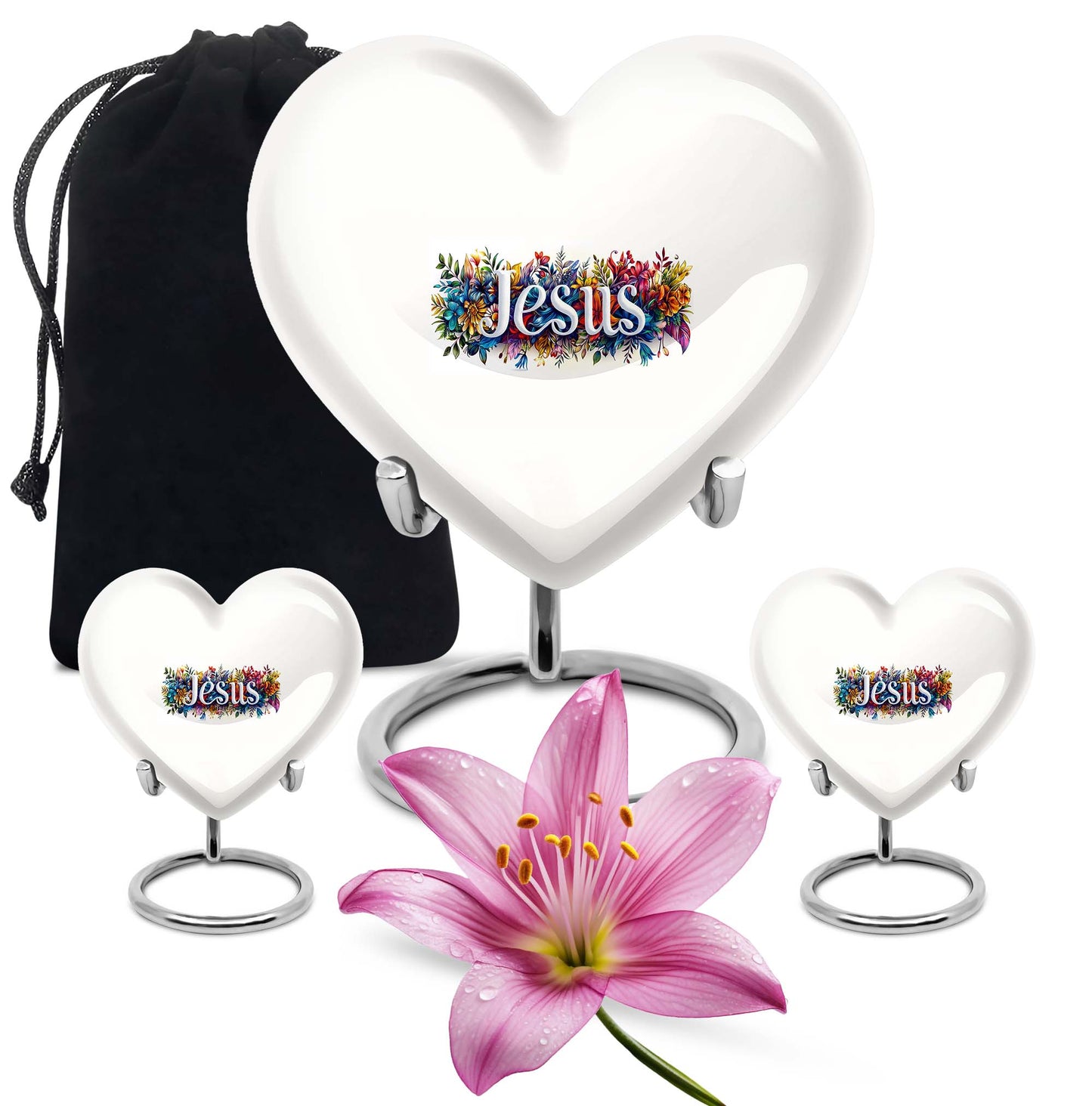 10 inch heart-shaped Jesus Urn for cremation ashes 