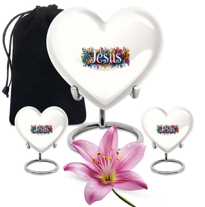 10 inch heart-shaped Jesus Urn for cremation ashes 