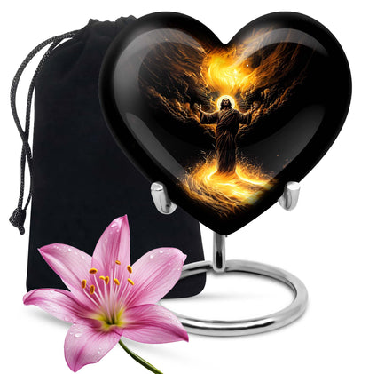 heart-shaped Jesus Urn for cremation,