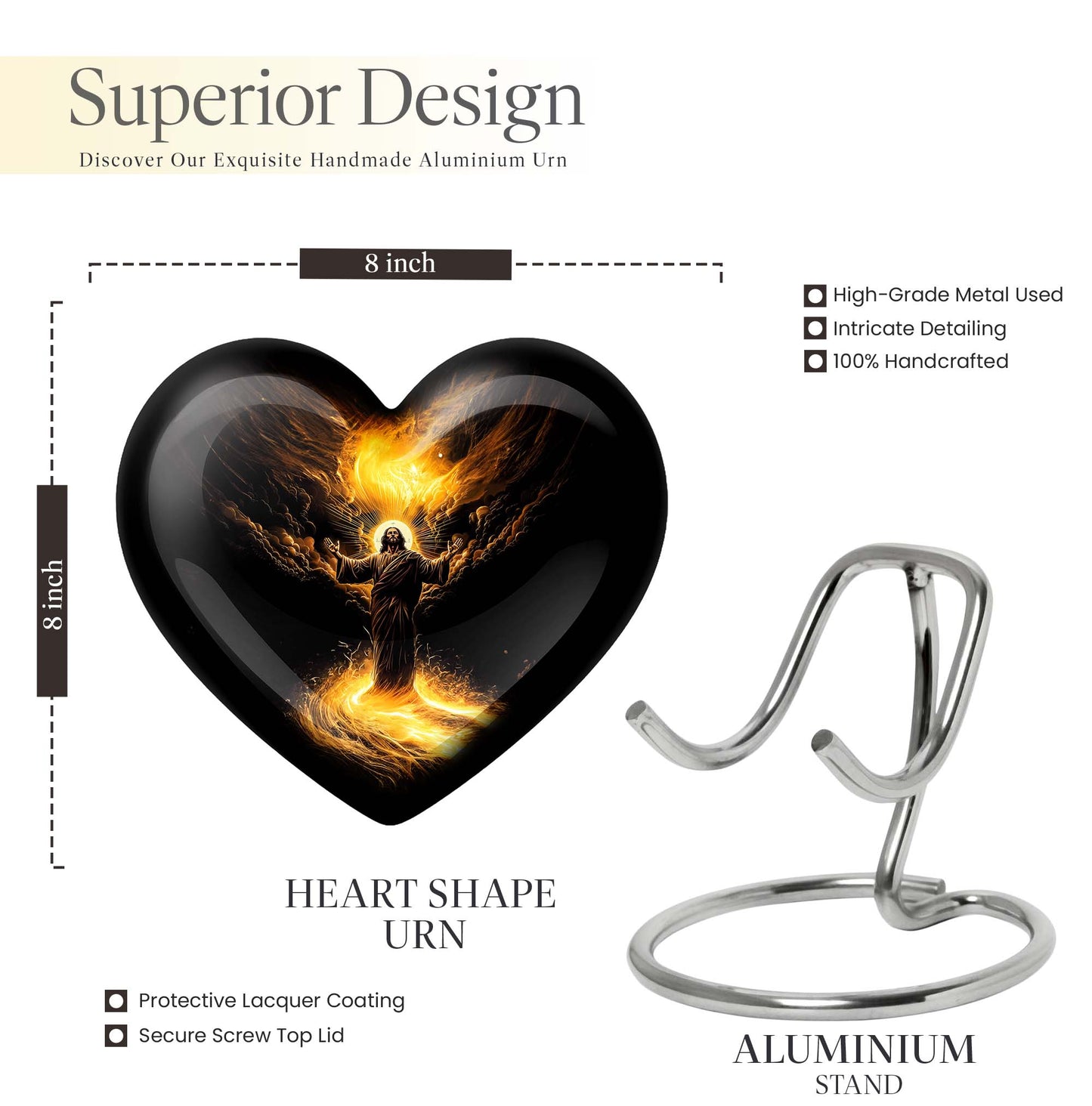 heart-shaped Jesus Urn for cremation,