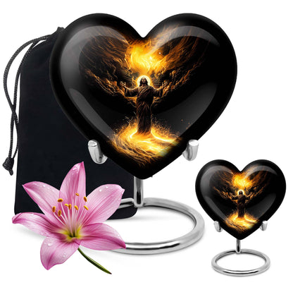 heart-shaped Jesus Urn for cremation,