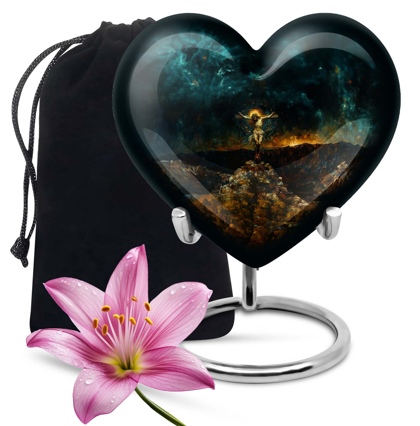 Jesus Urn, heart-shaped urn