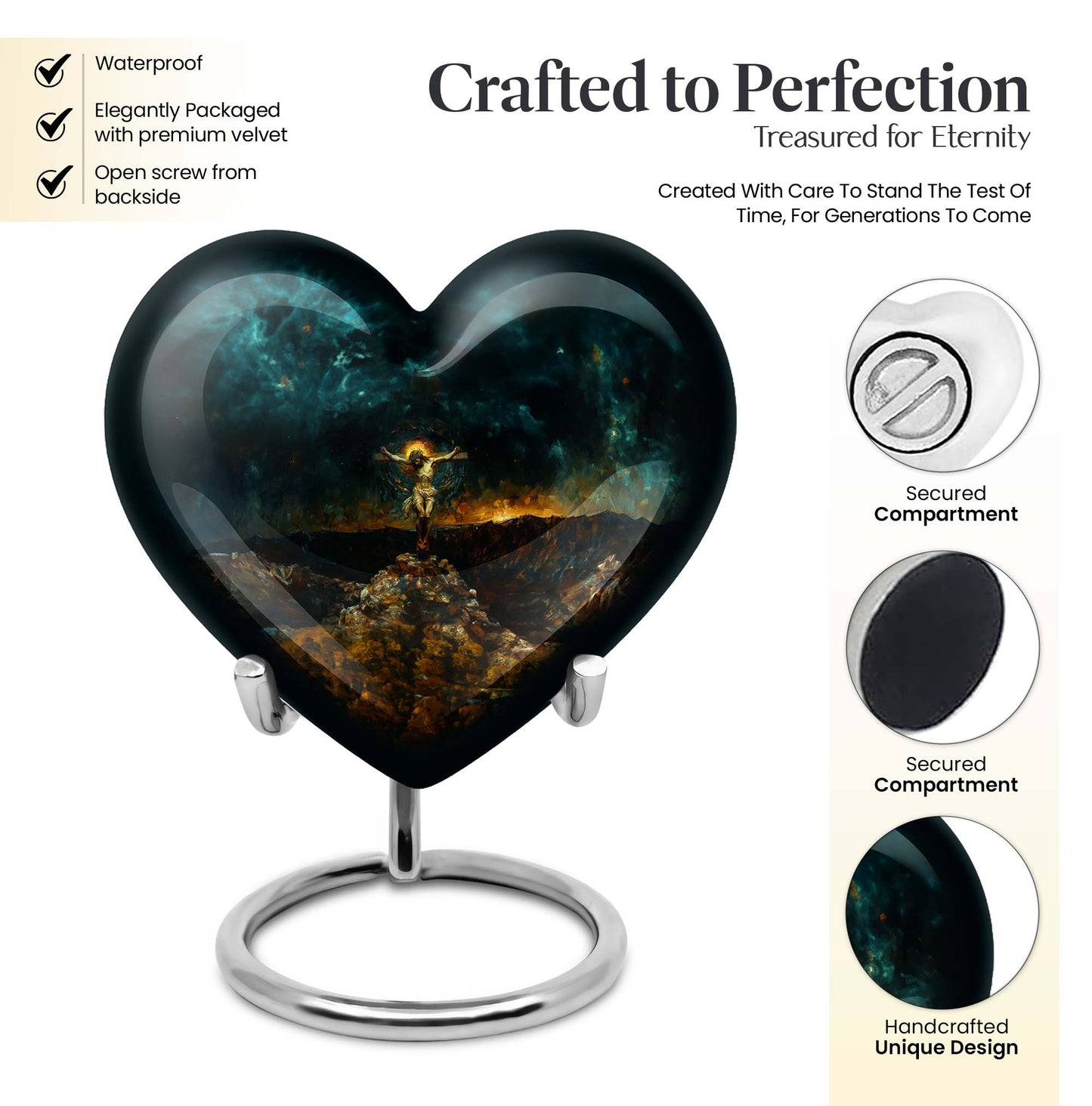 Jesus Urn, heart-shaped urn