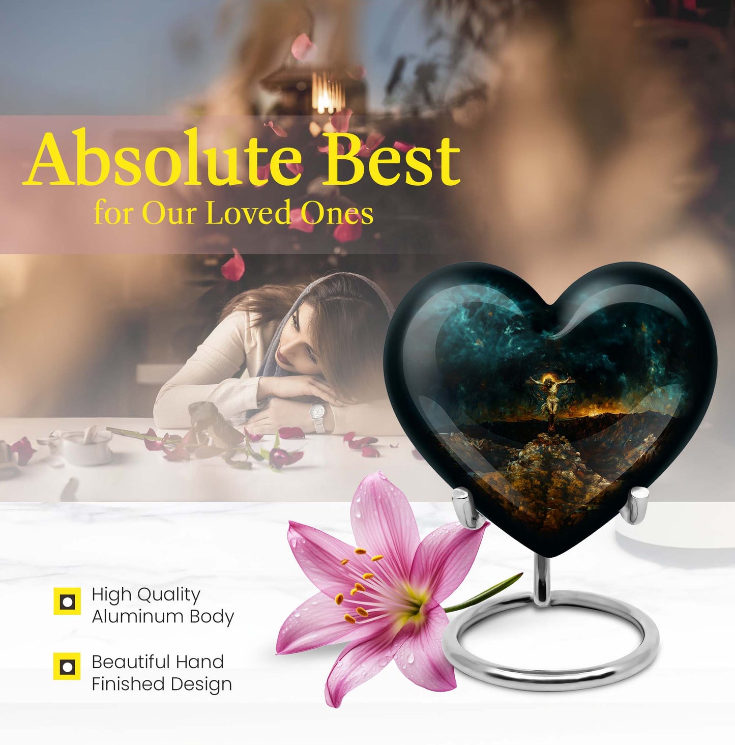 Jesus Urn, heart-shaped urn