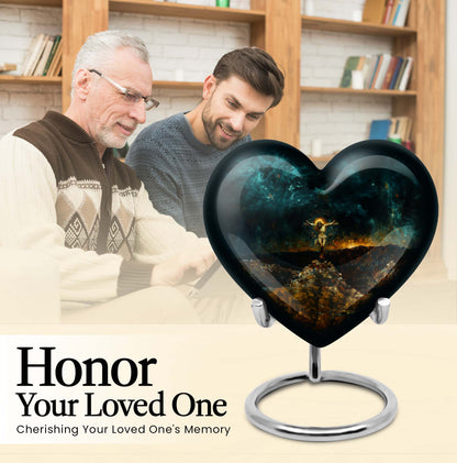 Jesus Urn, heart-shaped urn