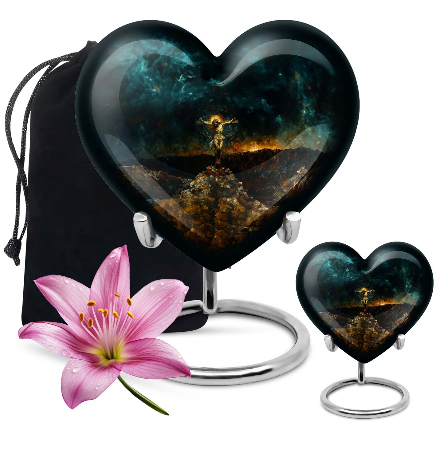 Jesus Urn, heart-shaped urn